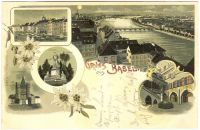 Postkarte mit Stadt Basel 1898